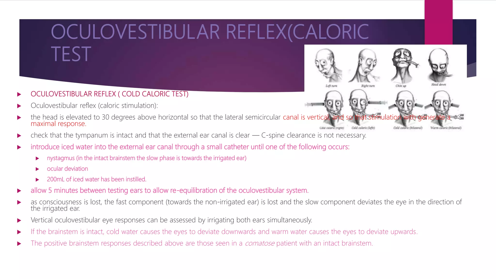 Normal Caloric Test Neuroassessment important neuro reflex’s in icu for nurses +rass score ...