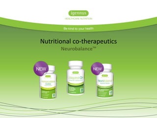 Nutritional co-therapeutics
NeurobalanceTM

 