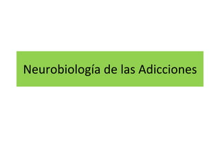 Neurobiología de las Adicciones 