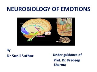 NEUROBIOLOGY OF EMOTIONS
By
Dr Sunil Suthar Under guidance of
Prof. Dr. Pradeep
Sharma
 