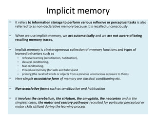 Neurobiology of memory | PPT