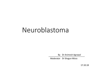 Neuroblastoma
17.10.18
By Dr Animesh Agrawal
Moderator Dr Shagun Misra
 