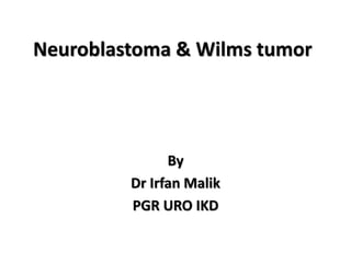 Neuroblastoma & Wilms tumor
By
Dr Irfan Malik
PGR URO IKD
 