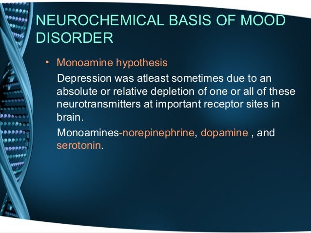 monoamine theory of depression Biology of depression from infogalactic: the planetary knowledge core the observation of this efficacy led to the monoamine hypothesis of depression, which postulates that the deficit of certain neurotransmitters is responsible for the corresponding features of depression. monoamine theory of depression Biology of depression from infogalactic: the planetary knowledge core the observation of this efficacy led to the monoamine hypothesis of depression, which postulates that the deficit of certain neurotransmitters is responsible for the corresponding features of depression.