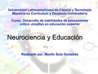 Neurociencia y Educación
 