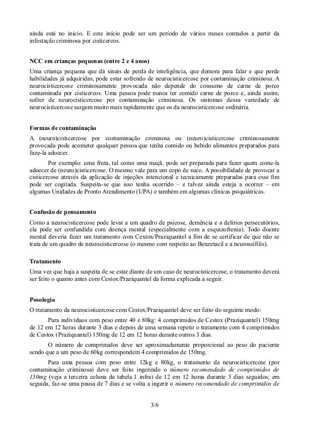 Medicina de vermes de um ano
