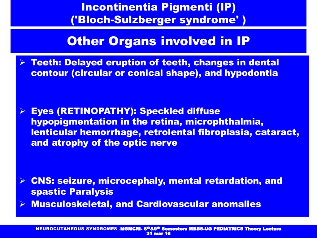 Neurocutaneous Markers and Congenital malformations Dr. S. Srinivas…
