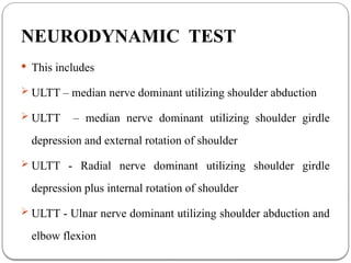 Ultt Numbers NEURODYNAMICS tests including sliders and gliders | PPTX