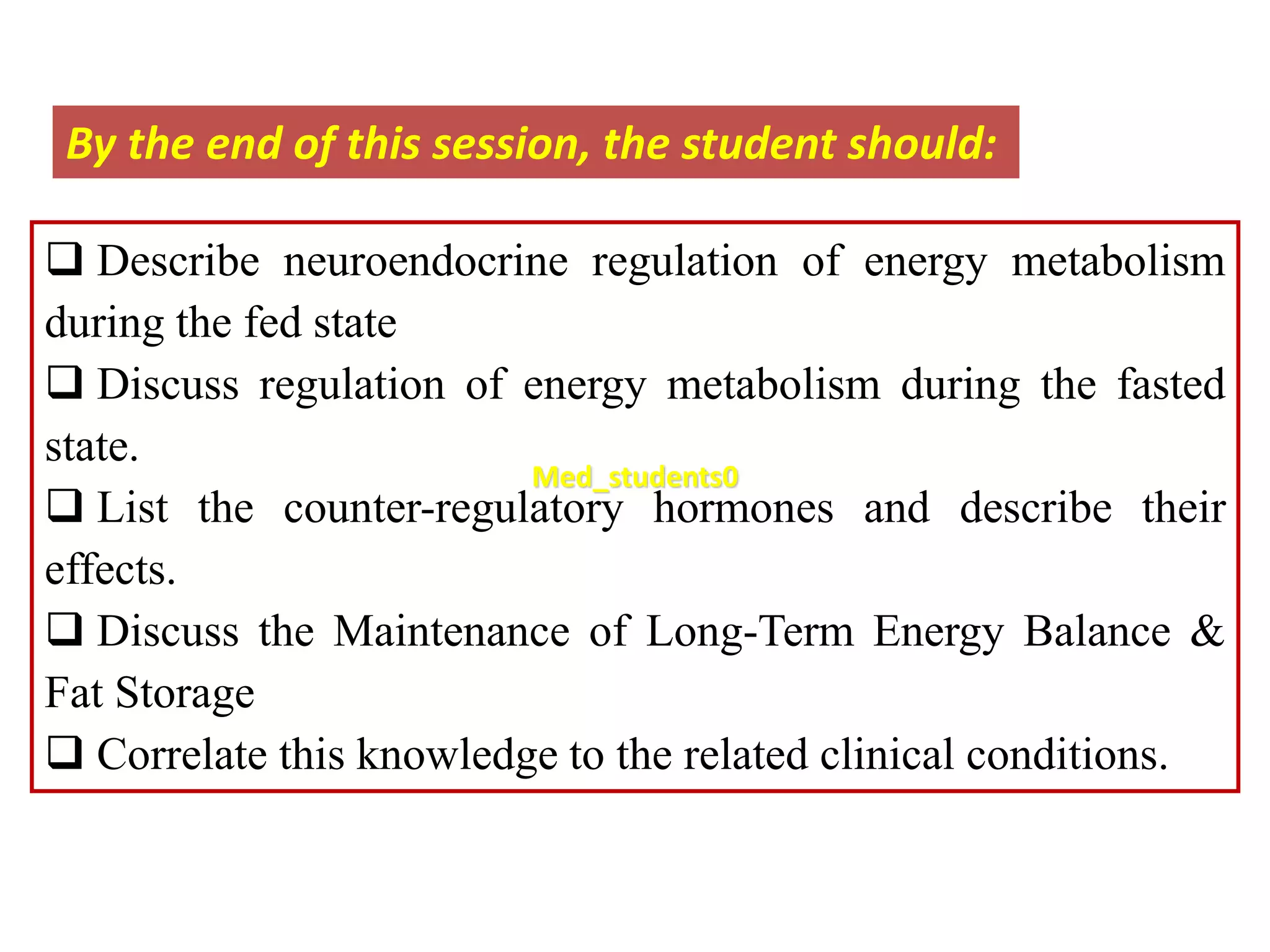 Neuroendocrine regulation of energy | PPTX