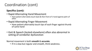 Regular Dysfunction Comprehensive Neurologic Examination Techniques and Cranial Nerve ...