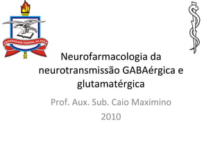 Neurofarmacologia da neurotransmissão GABAérgica e glutamatérgica Prof. Aux. Sub. Caio Maximino 2010 
