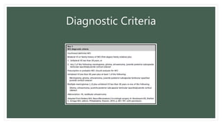 Diagnostic Criteria
 