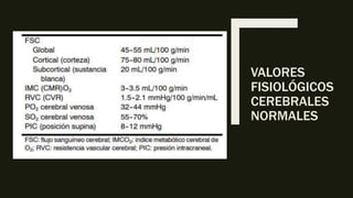 VALORES
FISIOLÓGICOS
CEREBRALES
NORMALES
 
