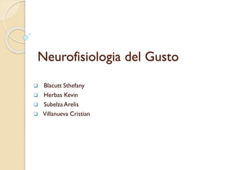 Neurofisiologia del Gusto





Blacutt Sthefany
Herbas Kevin
Subelza Arelis
Villanueva Cristian

 
