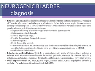 NEUROGENIC BLADDER
diagnosis
 