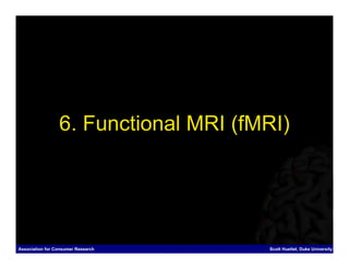 6. Functional MRI (fMRI)




Association for Consumer Research     Scott Huettel, Duke University
 