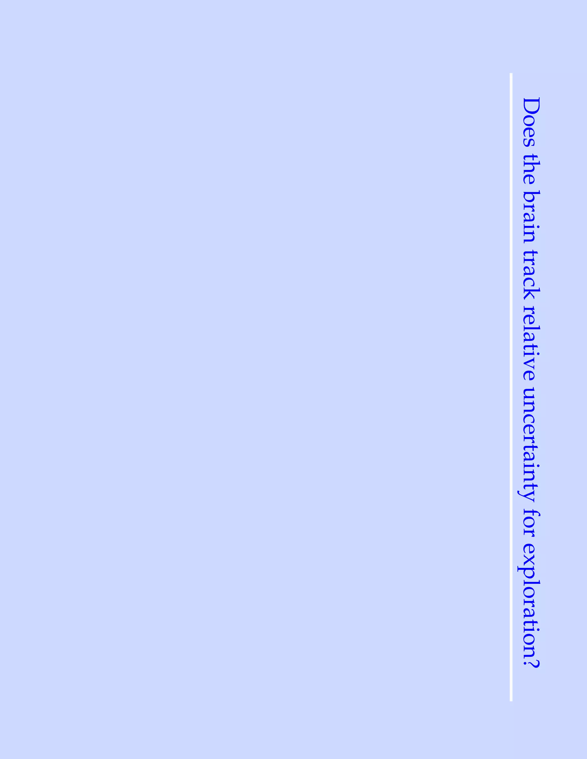 Does the brain track relative uncertainty for exploration?
 