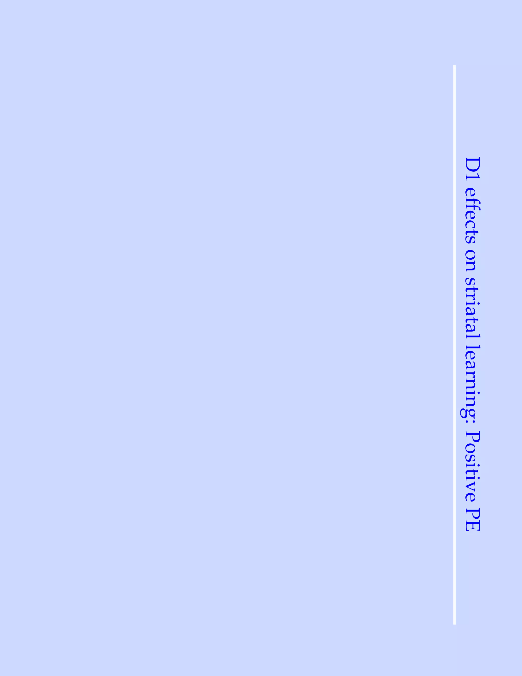 D1 effects on striatal learning: Positive PE
 