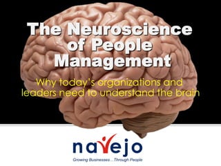 Why today’s organizations and
leaders need to understand the brain
The Neuroscience
of People
Management
 