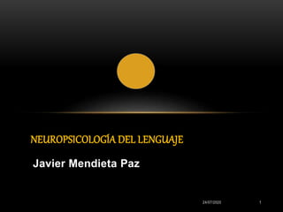 24/07/2020 1
Javier Mendieta Paz
NEUROPSICOLOGÍA DEL LENGUAJE
 
