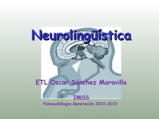 Neurolingüística ETL Oscar Sánchez Maravilla IMSS Fonoaudiólogos Generación 2010-2013  . 