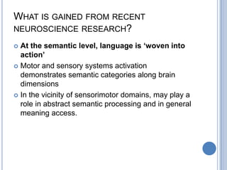 The Rapid Time Course of Language UnderstandingLanguage understanding is a relatively late processSemantic processing, along with lexical ones, were assumed to be first indexed by the N400 component of the event-related brain potential and field. Syntactic processing was assumed to be indexed by an even later component, called P600. Early near-simultaneous brain responses (latency <250 ms) index different facets of the comprehension process, including word form analysis, semantic access along with syntactic and semantic context integration, suggesting near-simultaneity (or short-delay seriality) in psycholinguistic information access. The short delays are potentially accountable in terms of cortical conduction times