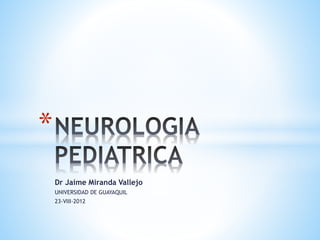 Dr Jaime Miranda Vallejo
UNIVERSIDAD DE GUAYAQUIL
23-VIII-2012
*
 