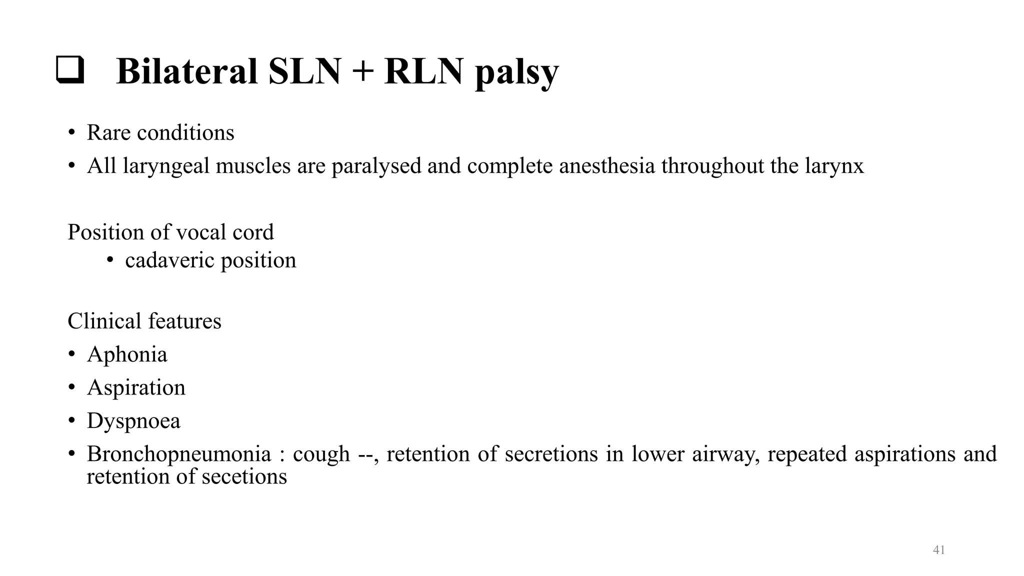 Bilateral Rln Neurological affection larynx and pharynx | PPTX