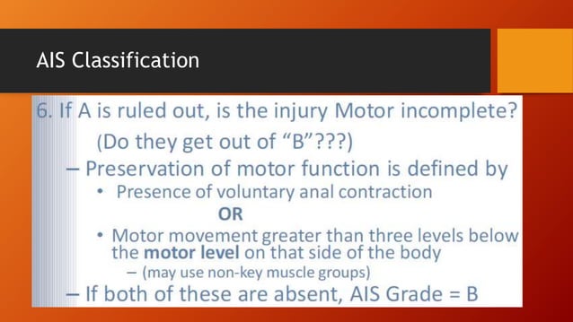 Neurological assessment for asia chart | PPTX | Death, Injury, or ...