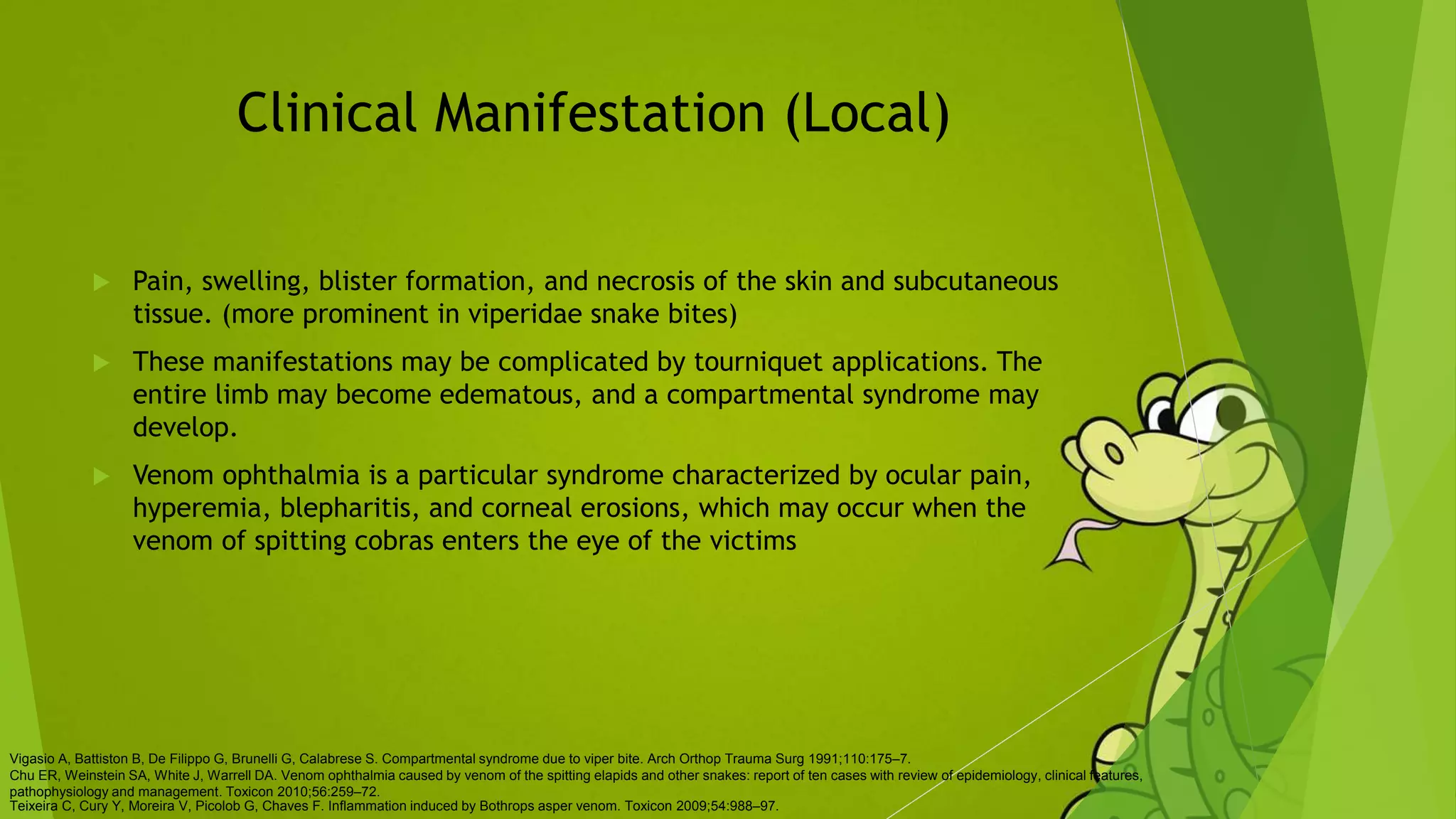 Neurological Complications of Venomous Snake Bites | PPTX