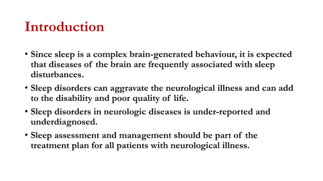 Neurological Disorders And Sleep Pptx Neurological Disorders And Sleep Pptx