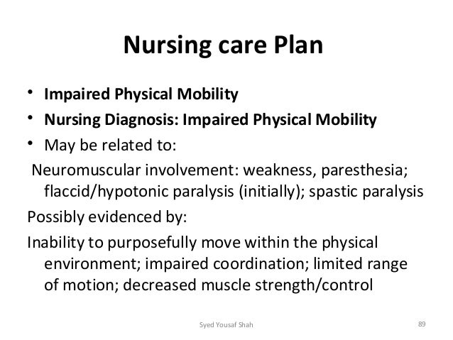 Impaired Mobility Nursing Care Plan