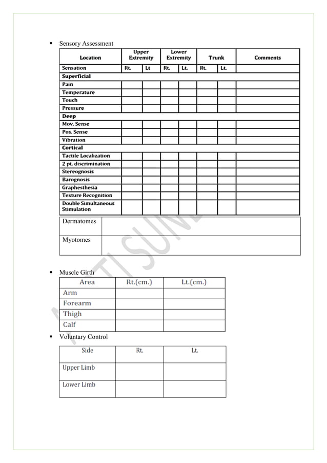 Neurological physiotherapy evaluation form | PDF