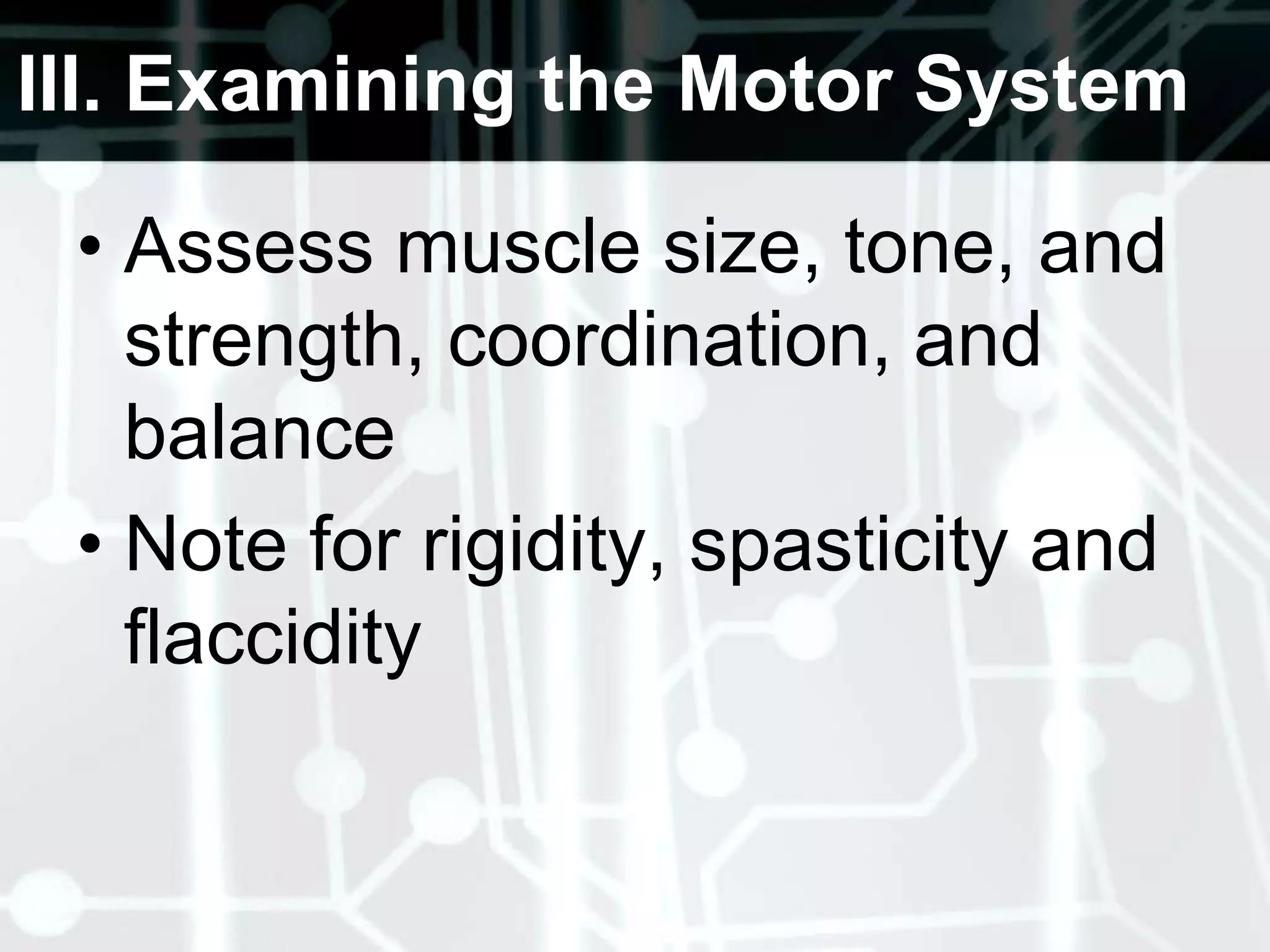 Consistency of verbal communication to non verbal cues Perception Agnosia- inability to interpret or recognize objects seen through the special senses. Visual 
