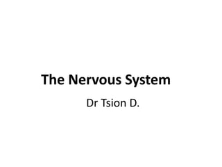 The Nervous System
Dr Tsion D.
 