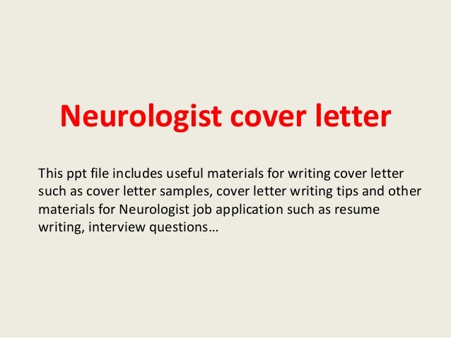 Neurologist cover letter