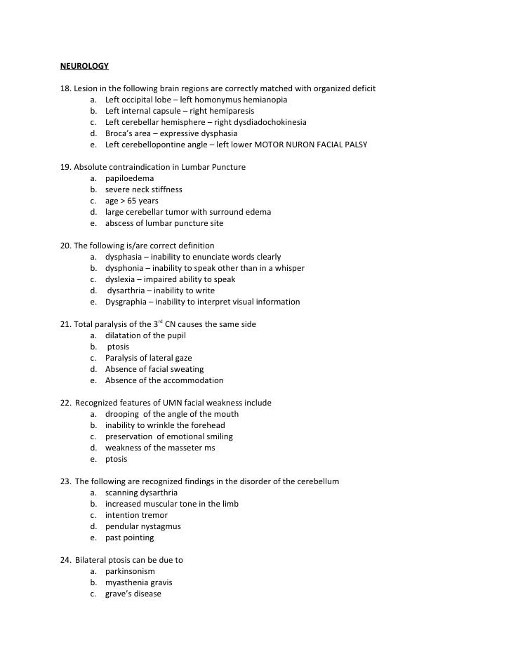 Ganyang Mcq Neurology