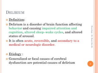 Neurology 3rd delirium , dementia ,headache | PDF