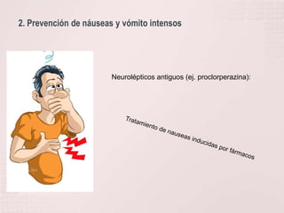 2. Prevención de náuseas y vómito intensos Neurolépticos antiguos (ej. proclorperazina):Tratamiento de nauseas inducidas por fármacos