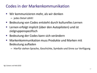 Anwendung in der Marketingpraxis (2/2)
 Codeanalyse der Mitbewerber kann zu neuen strategischen
Ansätzen führen
Beispiel Easycredit
 Slogan „Das kann ich auch!“ (Autonomie) und „verrückte
Wünsche“ erfüllen (Erregung)
 Motivprofil Autonomie und Erregung, während entweder
Autonomie oder Sicherheit betonen
57
 
