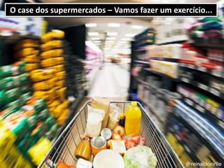 @reinaldocirilo
- TODOS QUEREMOS UM
- TODOS QUEREMOS UM
- TODOS QUEREMOS UM
Contatos:
www.marketingblog.com.br
www.facebook.com
(reinaldocirilo)
www.twitter.com/reinaldocirilo
www.twitter.com/mktblog
reinaldo.cirilo@gmail.com
@reinaldocirilo
O case dos supermercados – Vamos fazer um exercício...
 