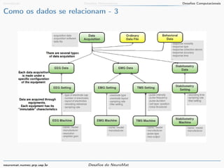 Introdução Desafios Matemáticos Desafios Computacionais 
Como os dados se relacionam - 3 
neuromat.numec.prp.usp.br Desafios do NeuroMat 
 
