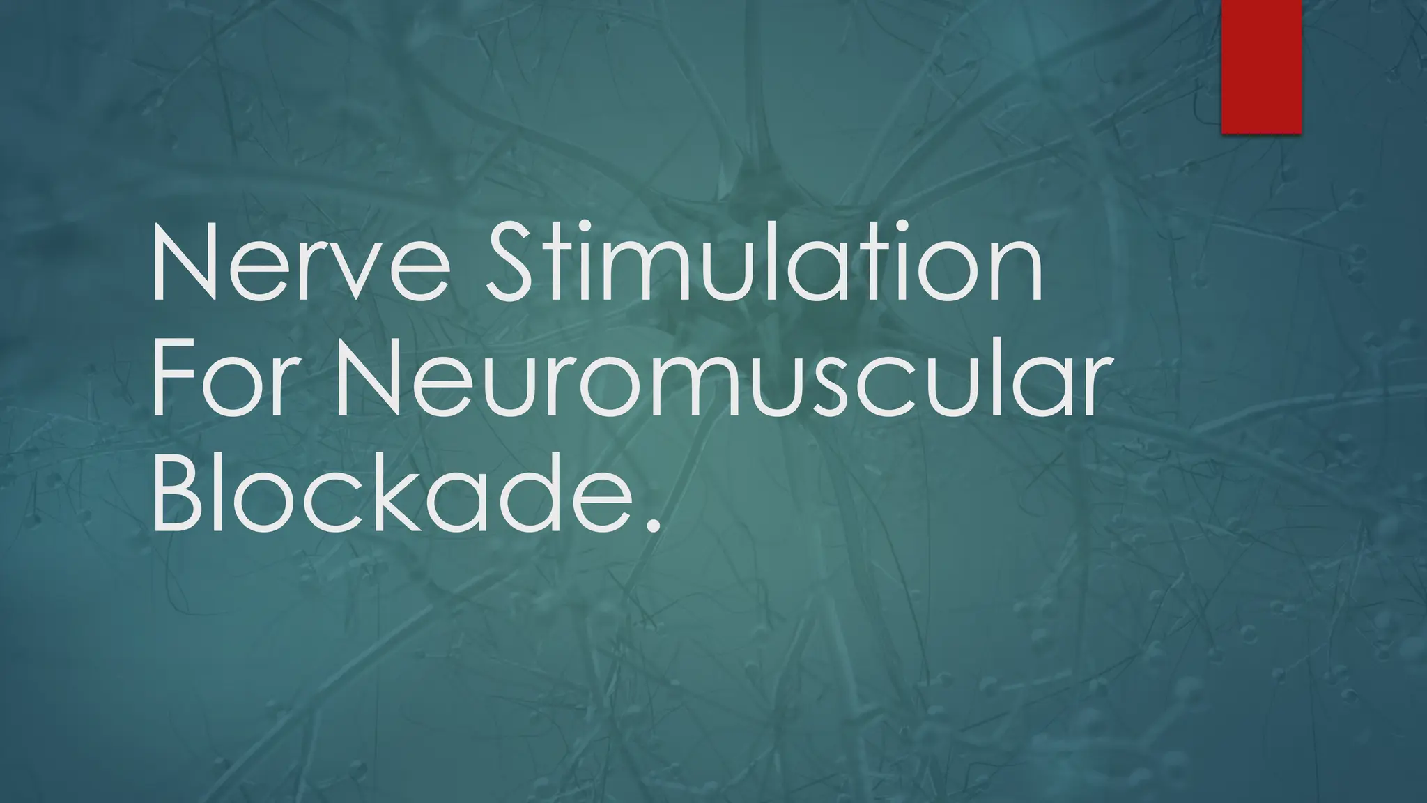 Nerve Stimulation
For Neuromuscular
Blockade.
 