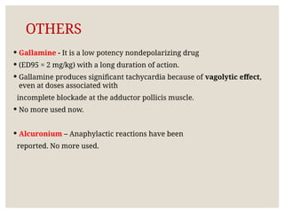 Gallamine Injection neuromuscular_blockers _ pharmacology of drugs used in anesthesia | PPT