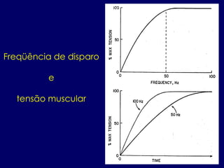 Freqüência de disparo
e
tensão muscular
 