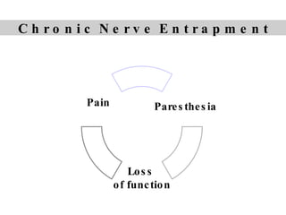 C h r o n i c  N e r v e  E n t r a p m e n t Paresthesia Loss  of function Pain 