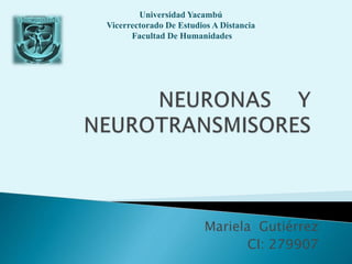 Mariela Gutiérrez
CI: 279907
Universidad Yacambú
Vicerrectorado De Estudios A Distancia
Facultad De Humanidades
 