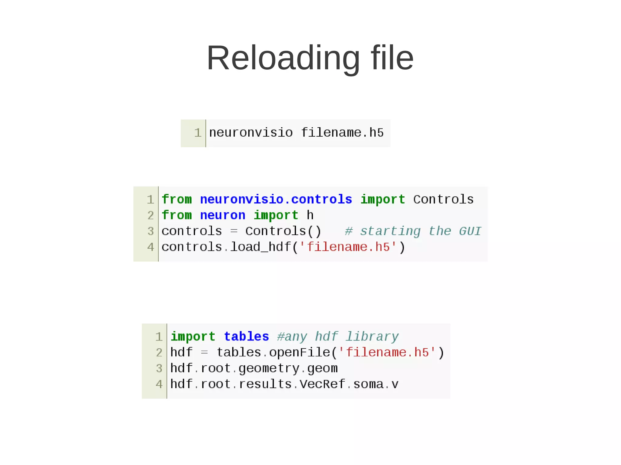 Reloading file
 