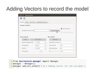 Adding Vectors to record the model
 