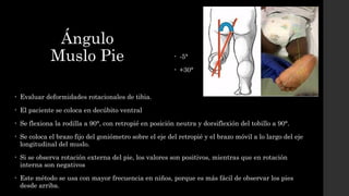 Angulo Tobillo NEUROORTOPEDIA EXAMEN FISICO, EXPLORACION | PPT